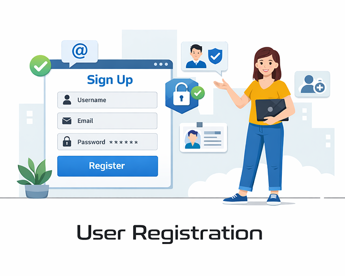 Registrazione utente digitale moderna